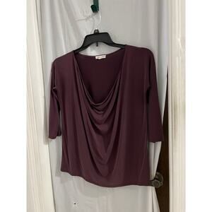 Silence And Noise Purple Scoop Neck 3/4 Sleeve Tee Sz S